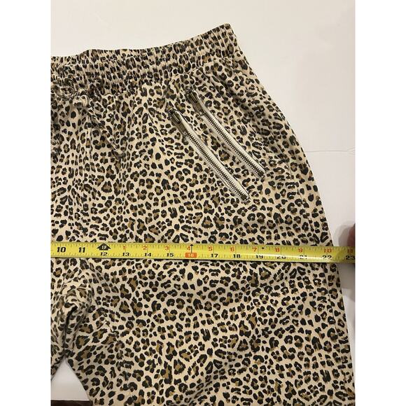 Bandit And The Babe Medium Leopard Joggers Zipper Accents 100% Cotton Drawstring - Picture 10 of 12